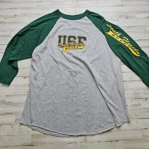 Vintage University of South Florida Bulls NCAA Raglan 1/2 Sleeve Graphic Tee 2XL